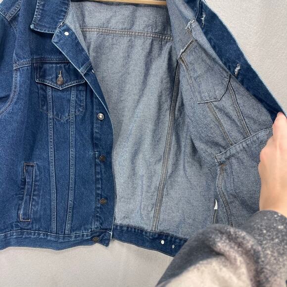 Maverick Denim Trucker Jacket Mens 2XL Blue Button Up Jean Coat Ranch Western - Picture 4 of 13